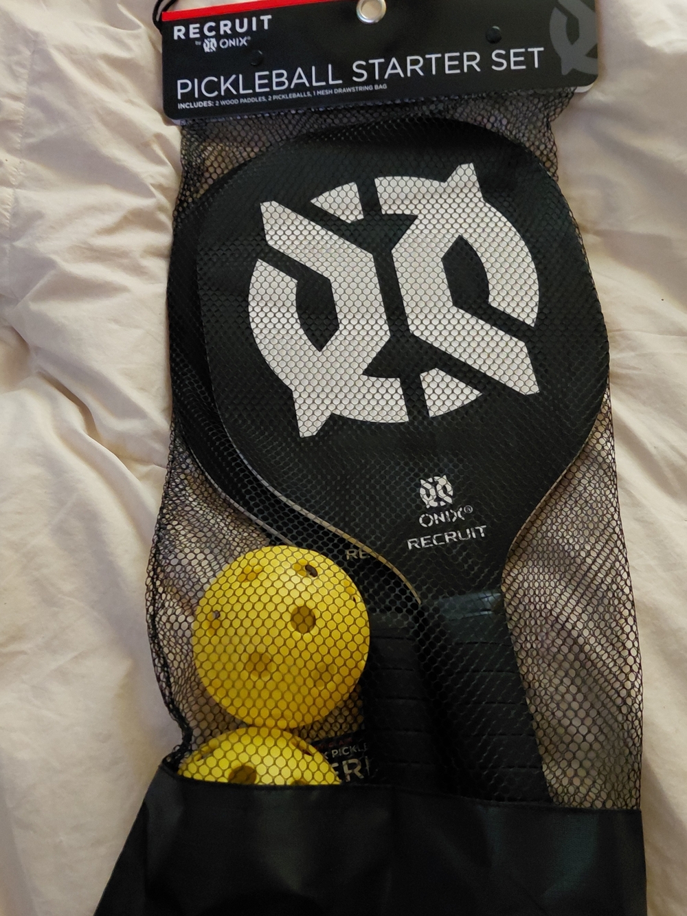 Recruit by ONIX Wood Pickleball Starter Set - Black and Yellow
